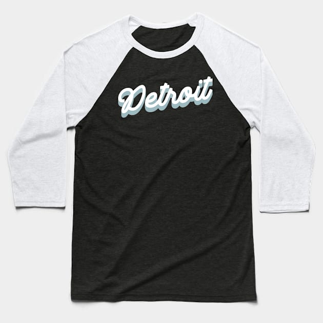 detroit cursive script Baseball T-Shirt by suba29